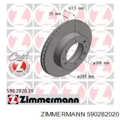 Передние тормозные диски 590282020 Zimmermann