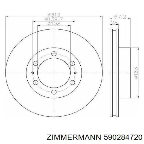 Тормоз дисковый передний Zimmermann 590284720 цена, от 82.39 USD