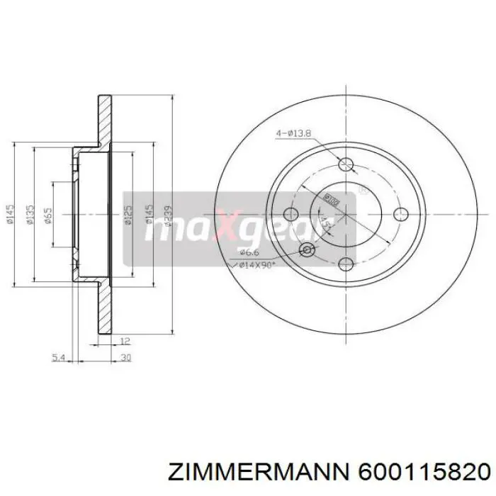 Тормоз дисковый передний Zimmermann 600115820 цена, от 18.87 USD
