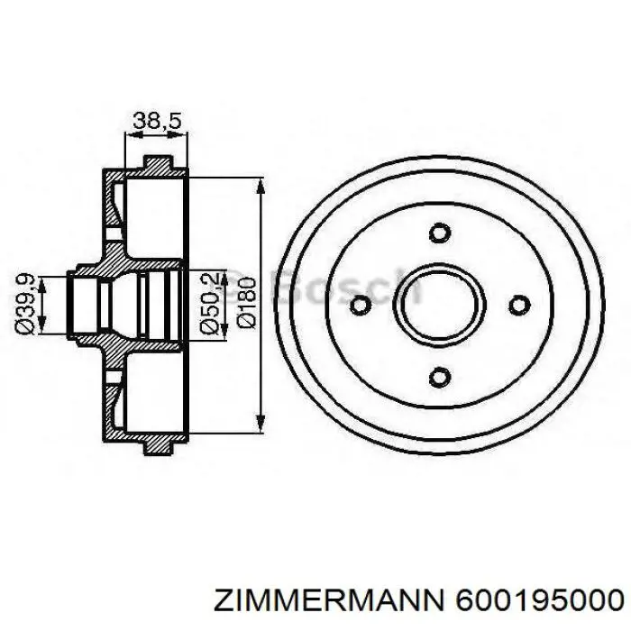 Задний барабан Zimmermann 600195000