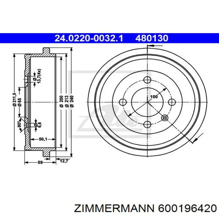 Задний барабан Zimmermann 600196420