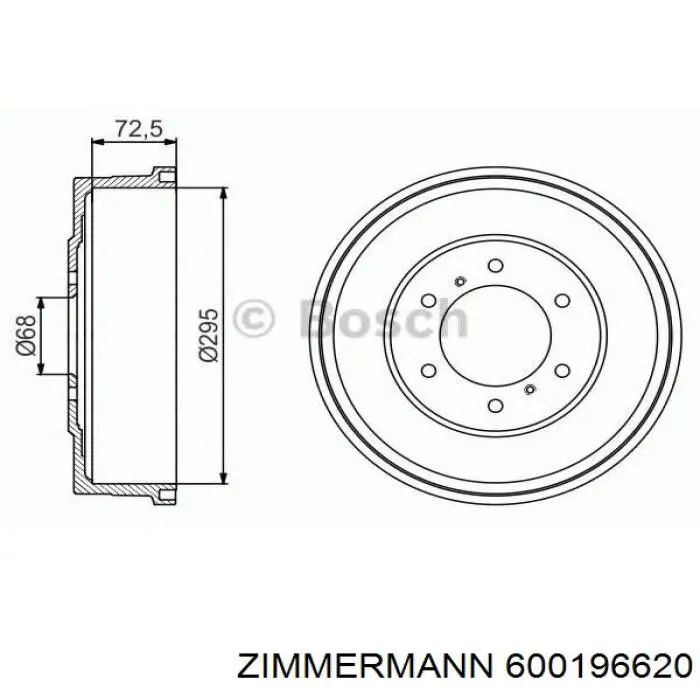 Купить 600196620 Zimmermann Тормозной барабан