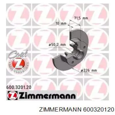 Тормозные диски 600320120 Zimmermann