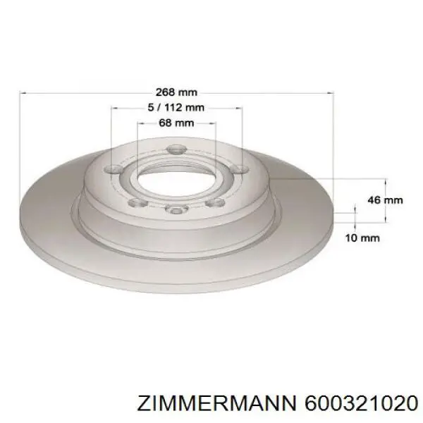 Тормозные диски 600321020 Zimmermann
