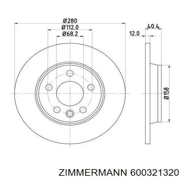 Тормозные диски 600321320 Zimmermann