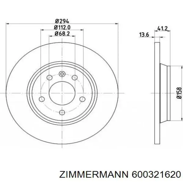 Тормозные диски 600321620 Zimmermann