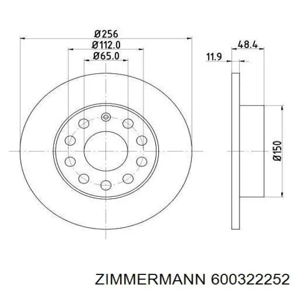 600322252 Zimmermann Дисковый тормоз