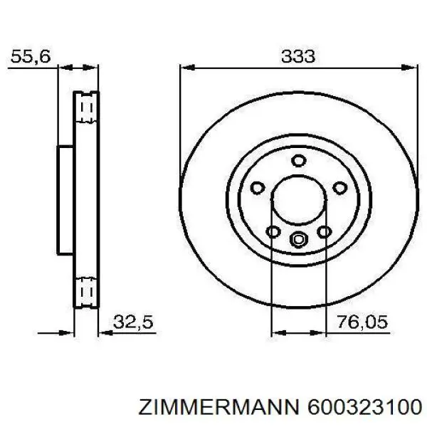 Передний тормозной диск Zimmermann 600323100