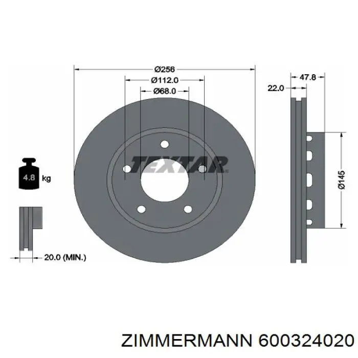 Тормозные диски 600324020 Zimmermann