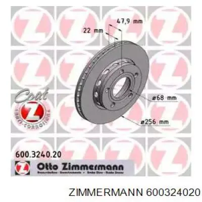600324020 Zimmermann тормозные диски
