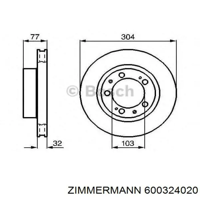 Задний дисковый тормоз Zimmermann 600324020
