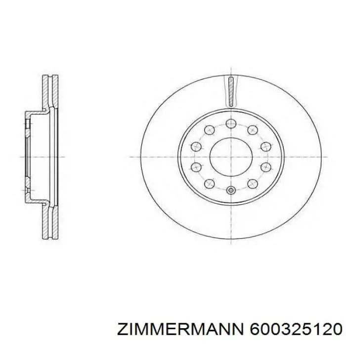 600325120 Zimmermann Диск тормозной передний