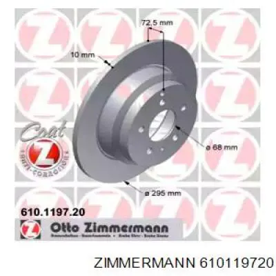 Тормозные диски 610119720 Zimmermann