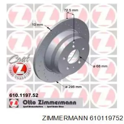 Тормозные диски 610119752 Zimmermann