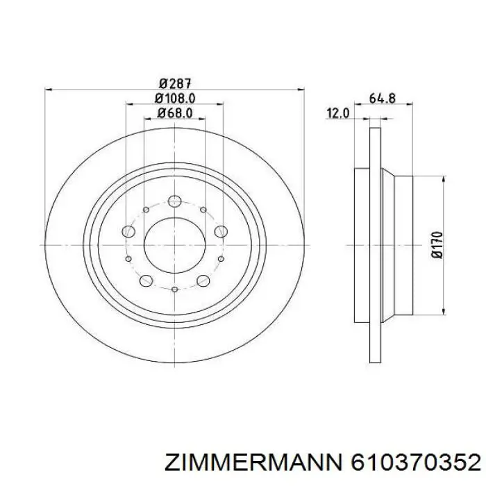 Тормозные диски 610370352 Zimmermann