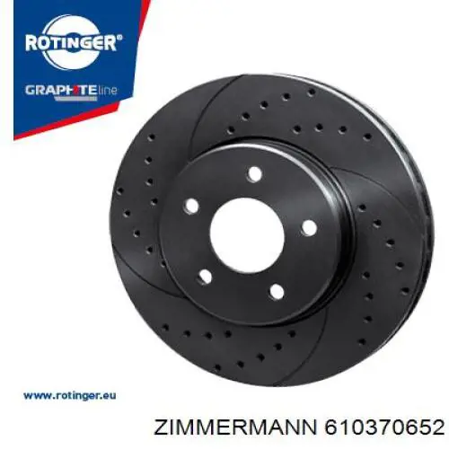 Передние тормозные диски 610370652 Zimmermann