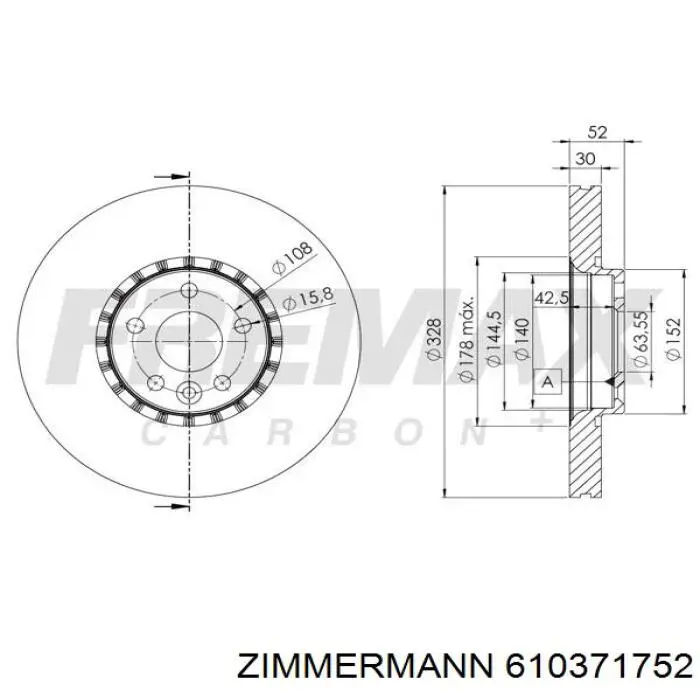 Купить 610371752 Zimmermann Ротор тормозной