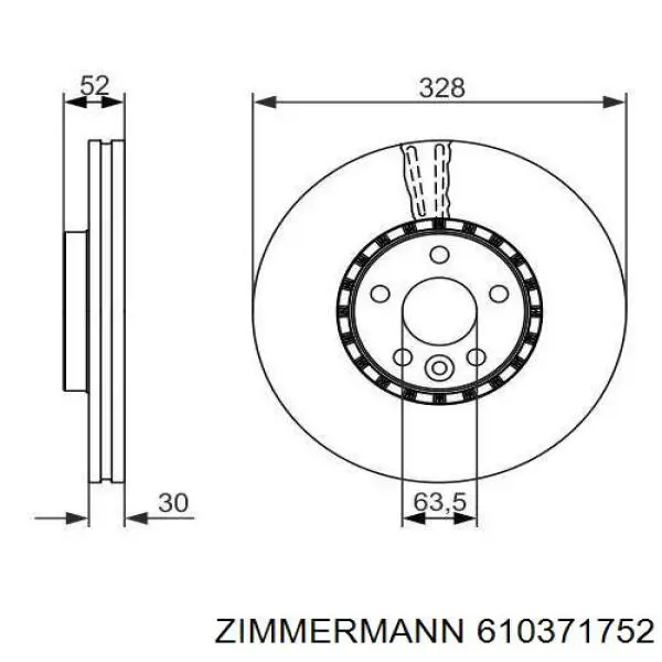 Тормоз дисковый передний Zimmermann 610371752 цена, от 118.63 USD