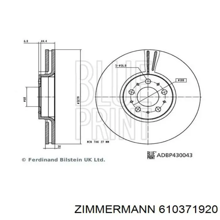 Купить 610371920 Zimmermann Ротор тормозной