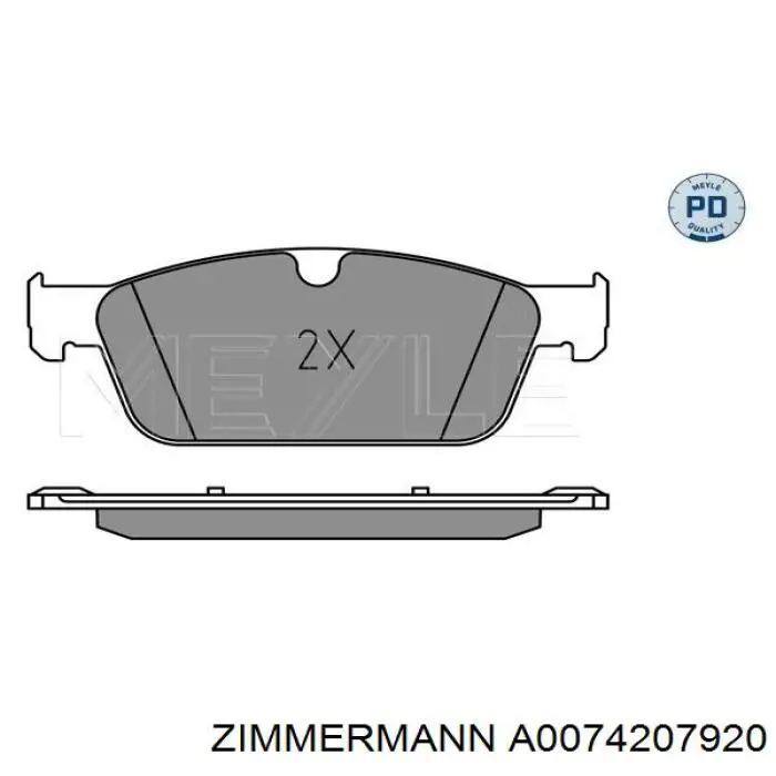 Передние тормозные колодки A0074207920 Zimmermann