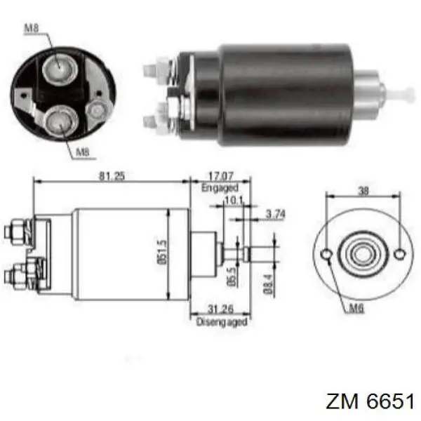 ZM6651 ZM реле втягивающее стартера