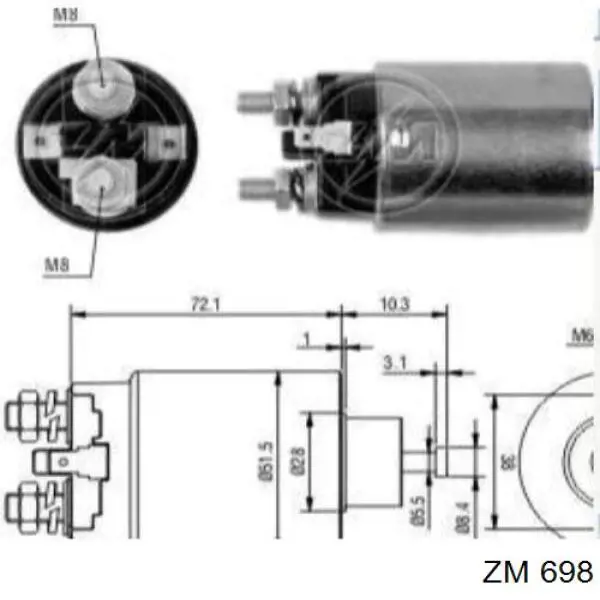 Втягивающее реле стартера SS5003P AS/Auto Storm