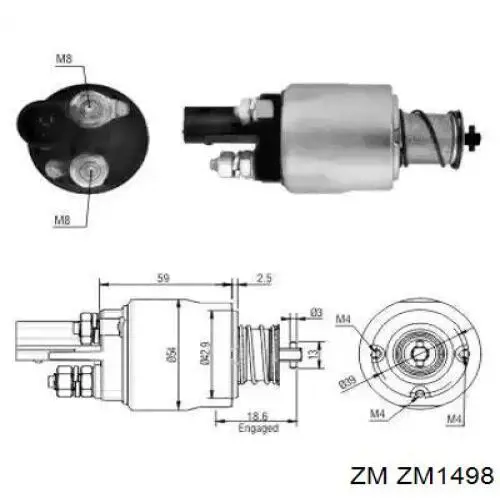 ZM1498 ZEN реле втягивающее стартера