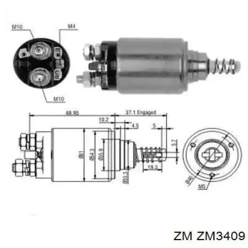 SS1166S As-pl Тяговое реле стартера