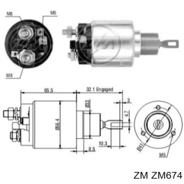 ZM674 ZM relê retrator do motor de arranco
