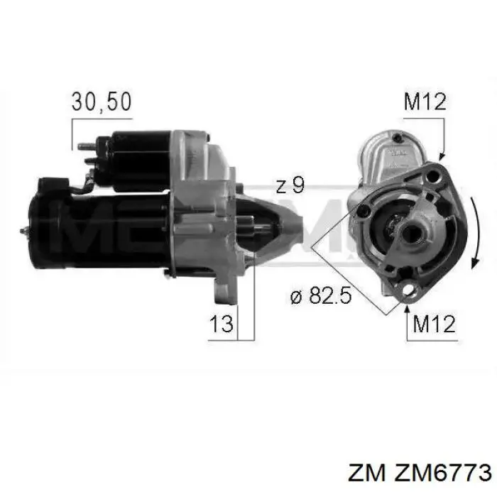 Втягивающее реле стартера ZM6773 ZM