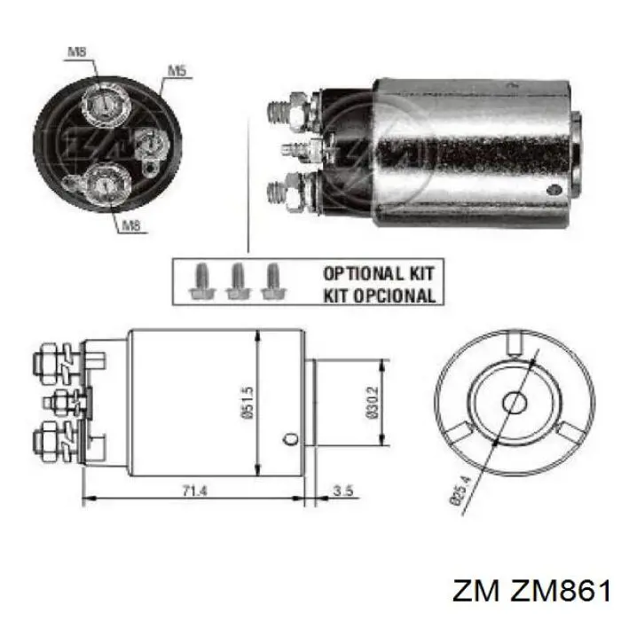 ZM861 ZM реле втягивающее стартера