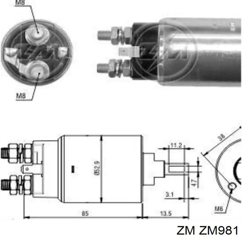 ZM981 ZM Тяговое реле стартера