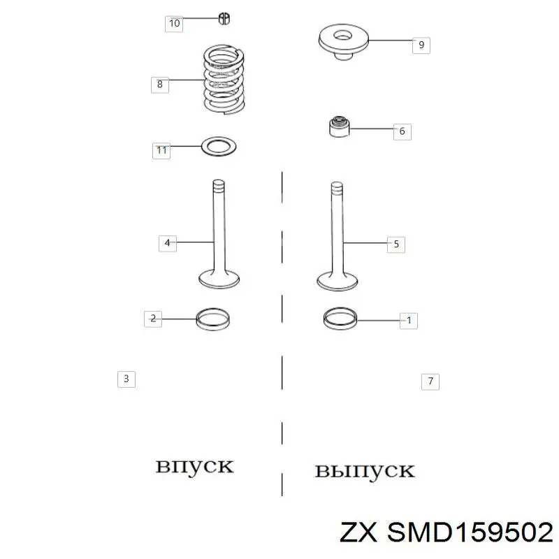 Впускной клапан SMD159502 ZX