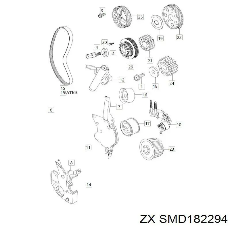 Ремень ГРМ SMD182294 ZX