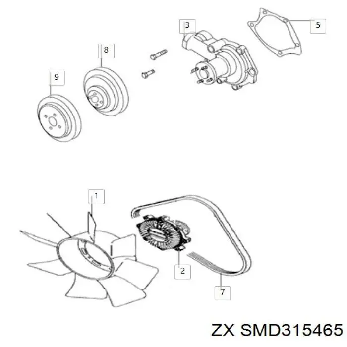 Прокладка водяной помпы Zhongxing SMD315465 цена, от 1.16 USD