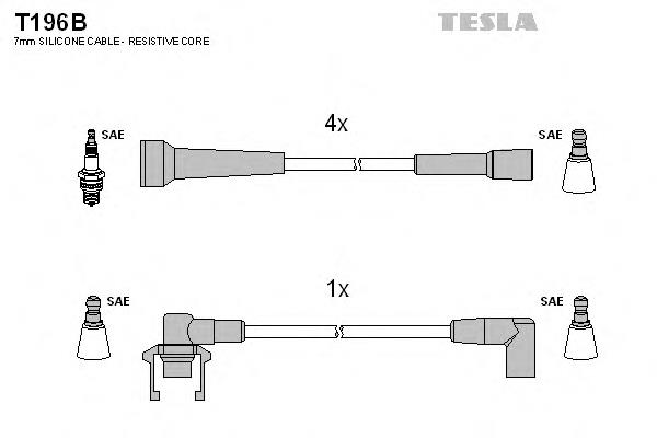 T196B Tesla fios de alta voltagem, kit