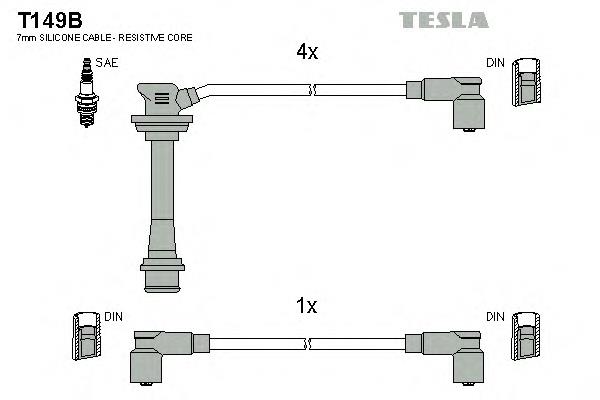 T149B Tesla fios de alta voltagem, kit