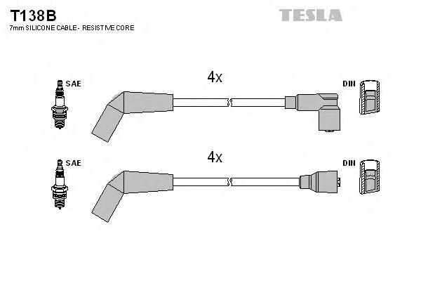 T138B Tesla fios de alta voltagem, kit