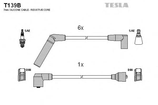 T139B Tesla fios de alta voltagem, kit