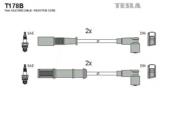 T178B Tesla fios de alta voltagem, kit