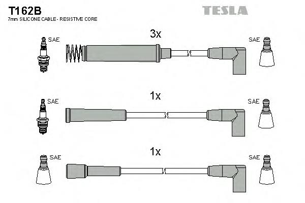 T162B Tesla fios de alta voltagem, kit