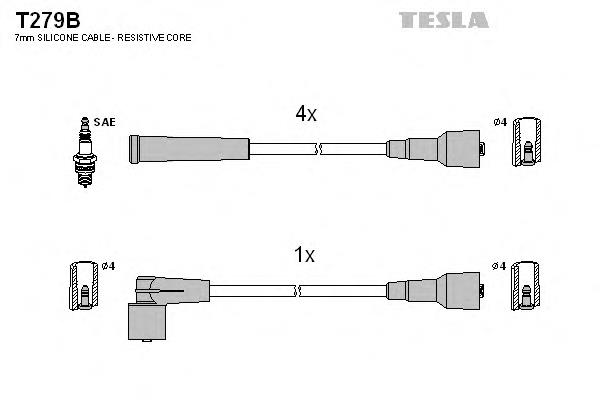 T279B Tesla fios de alta voltagem, kit