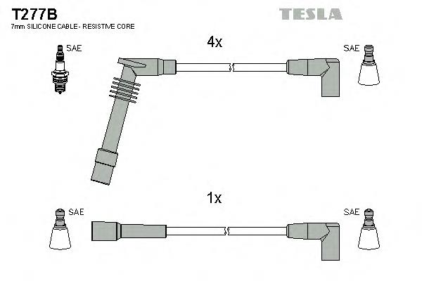 Fios de alta voltagem, kit T277B Tesla