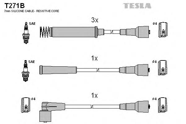 T271B Tesla fios de alta voltagem, kit