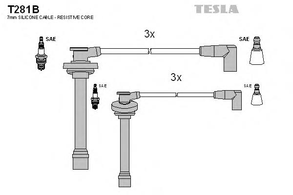 T281B Tesla fios de alta voltagem, kit