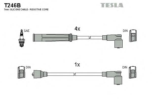 T246B Tesla Провода высоковольтные