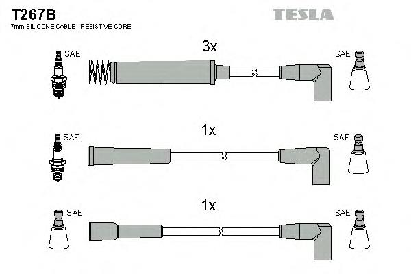 T267B Tesla fios de alta voltagem, kit