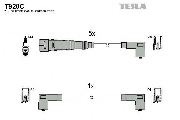 T920C Tesla fios de alta voltagem, kit