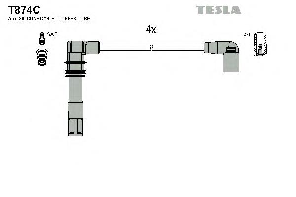 T874C Tesla высоковольтные провода