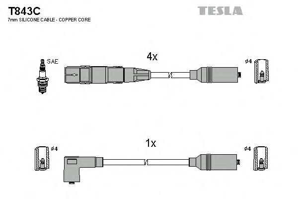 Высоковольтные провода T843C Tesla